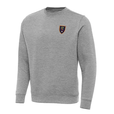 Men's Antigua Heather Gray Real Salt Lake Big & Tall Victory Pullover Sweatshirt