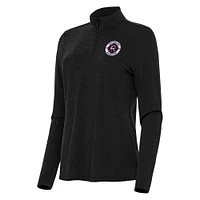 Women's Antigua Heather New England Revolution Bright Quarter-Zip Top