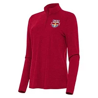 Women's Antigua Heather New York Red Bulls Bright Quarter-Zip Top