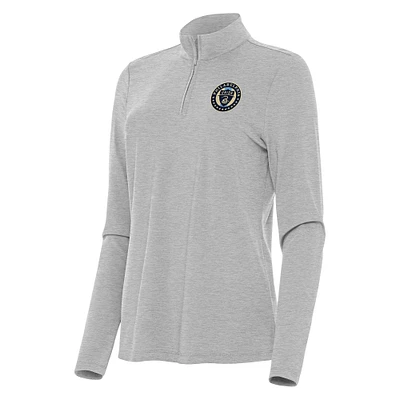 Women's Antigua Heather Philadelphia Union Bright Quarter-Zip Top