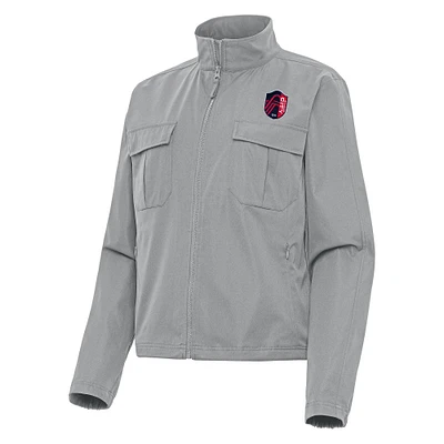 Women's Antigua Gray St. Louis City SC Even Par Full-Zip Jacket