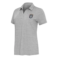 Women's Antigua Heather Gray San Diego FC Layout V-Neck Polo