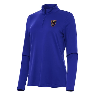 Women's Antigua Royal Real Salt Lake Reprocess Quarter-Zip Jacket