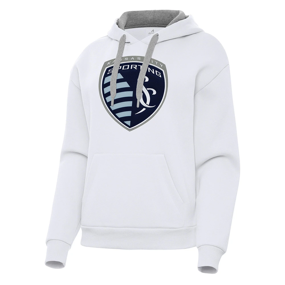 Women's Antigua Sporting Kansas City Victory Pullover Hoodie