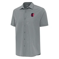 Men's Antigua Gray St. Louis City SC Activate Woven Button-Up Shirt