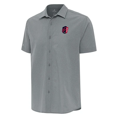 Men's Antigua Gray St. Louis City SC Activate Woven Button-Up Shirt