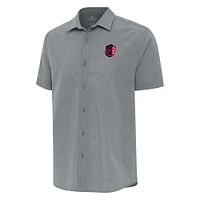 Men's Antigua Gray St. Louis City SC Activate Woven Button-Up Shirt