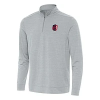 Men's Antigua Heather Gray St. Louis City SC Bright Quarter-Zip Top