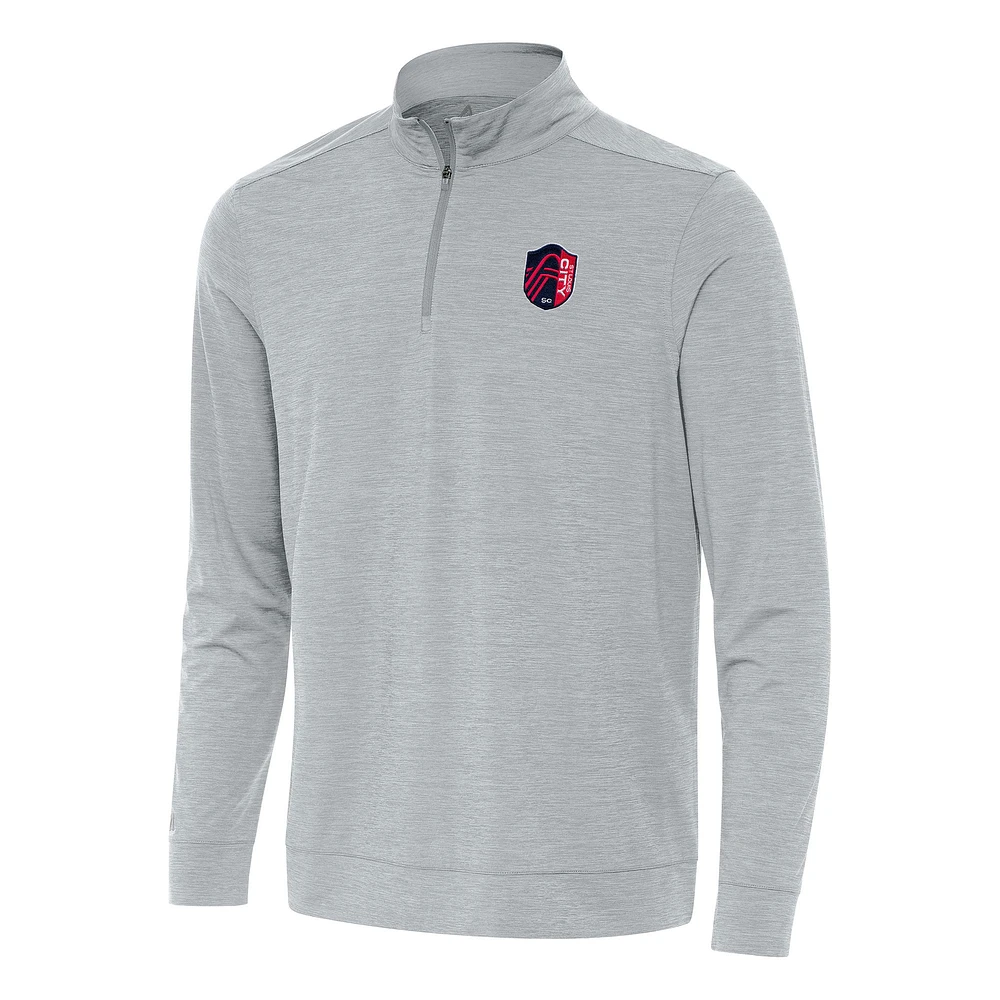 Men's Antigua Heather Gray St. Louis City SC Bright Quarter-Zip Top