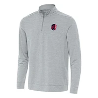 Men's Antigua Heather Gray St. Louis City SC Bright Quarter-Zip Top