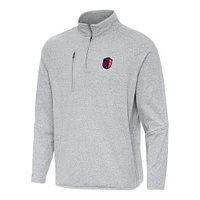 Men's Antigua Heather Gray St. Louis City SC Certain Tri-Blend Quarter-Zip Jacket