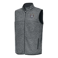 Men's Antigua Heather Charcoal San Diego FC Fortune Full-Zip Vest