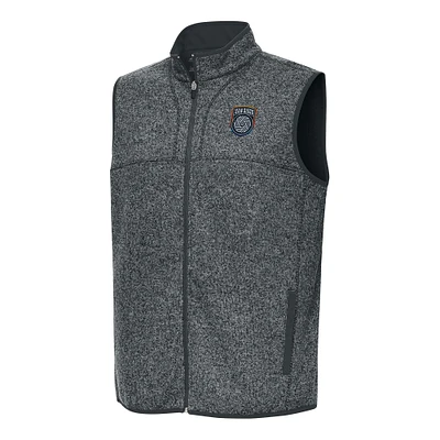 Men's Antigua Heather Charcoal San Diego FC Fortune Full-Zip Vest