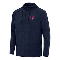 Men's Antigua Heather Navy St. Louis City SC Spikes Raglan Quarter-Zip Hoodie