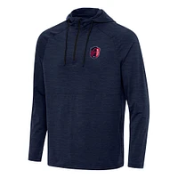 Men's Antigua Heather Navy St. Louis City SC Spikes Raglan Quarter-Zip Hoodie