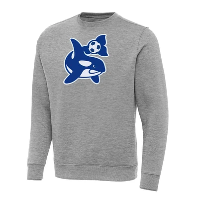 Men's Antigua Heather Gray Seattle Sounders FC Big & Tall Team Crest Victory Pullover Sweatshirt
