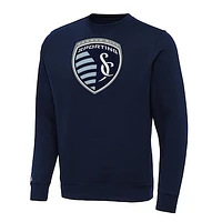 Men's Antigua Navy Sporting Kansas City Big & Tall Team Crest Victory Pullover Sweatshirt