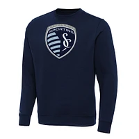 Men's Antigua Navy Sporting Kansas City Big & Tall Team Crest Victory Pullover Sweatshirt