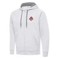 Men's Antigua White Toronto FC Victory Raglan Full-Zip Hoodie