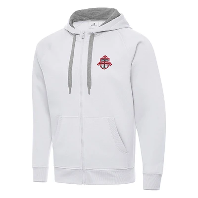 Men's Antigua White Toronto FC Victory Raglan Full-Zip Hoodie