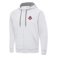 Men's Antigua White Toronto FC Victory Raglan Full-Zip Hoodie