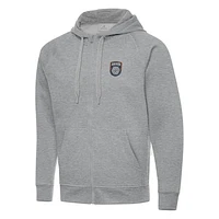 Men's Antigua Heather Gray San Diego FC Victory Raglan Full-Zip Hoodie