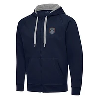 Men's Antigua Navy San Diego FC Victory Raglan Full-Zip Hoodie
