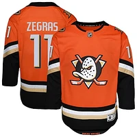 Youth Trevor Zegras Orange Anaheim Ducks Premier Player Jersey