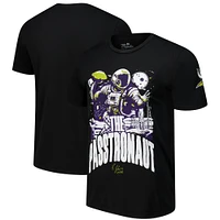 Men's Majestic Threads Joshua Dobbs Black Minnesota Vikings The Passtronaut T-Shirt