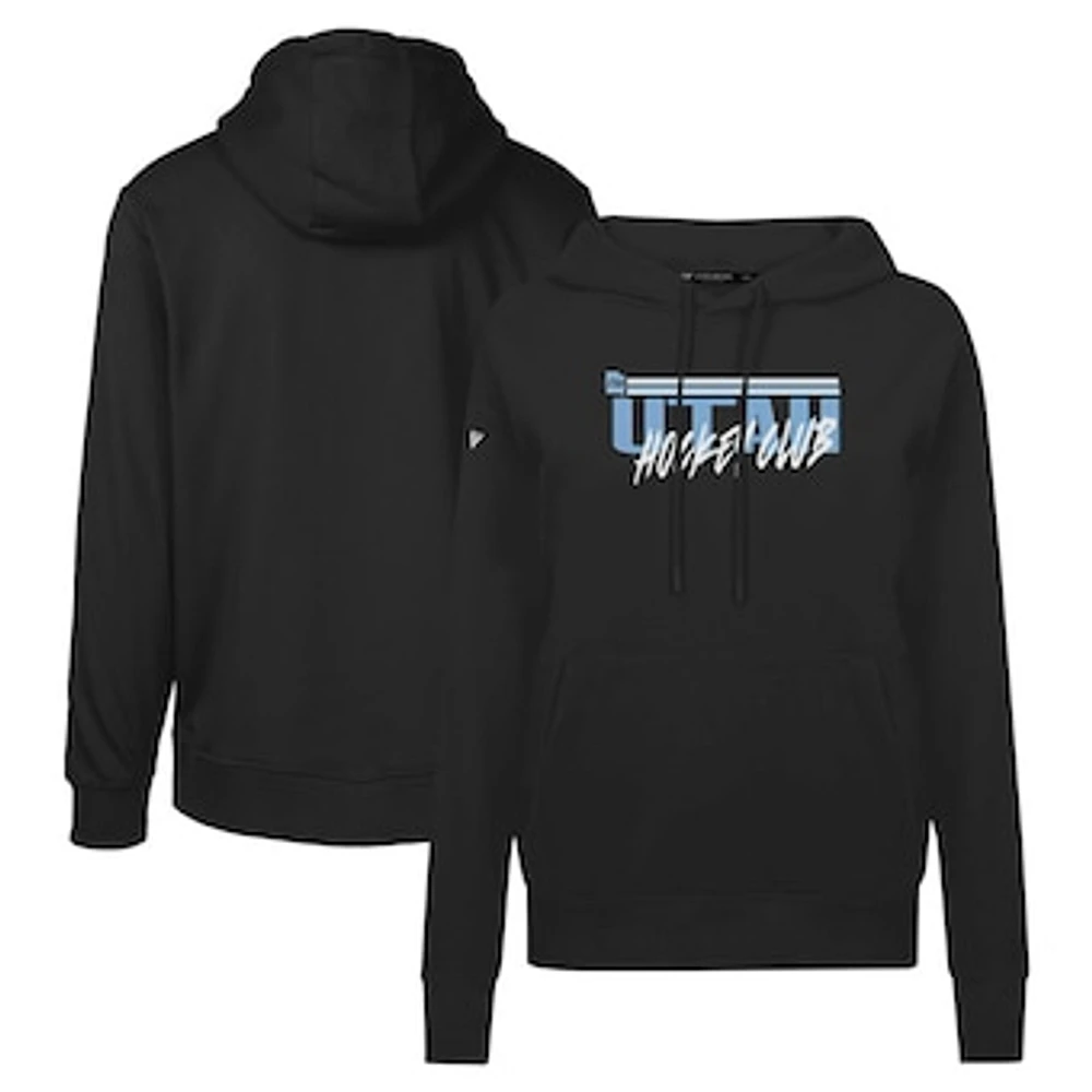 Women's Levelwear Black NHL Utah Adorn Etched Pullover Hoodie