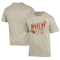 Men's Champion  Oatmeal Texas Longhorns vs. Oklahoma Sooners Red River Rivalry Corn Dog Match Up T-Shirt