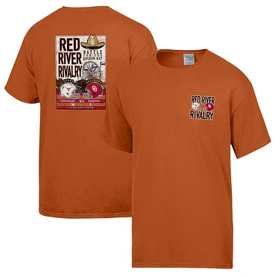 Men's ComfortWash  Texas Orange Longhorns vs. Oklahoma Sooners 2024 Red River Rivalry Score T-Shirt