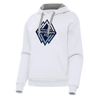 Women's Antigua White Vancouver Whitecaps FC Victory Pullover Hoodie