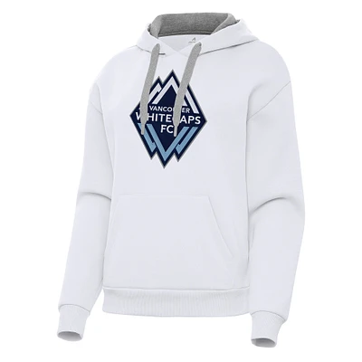 Women's Antigua White Vancouver Whitecaps FC Victory Pullover Hoodie