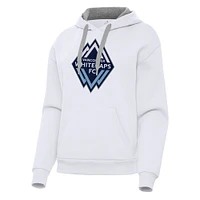Women's Antigua White Vancouver Whitecaps FC Victory Pullover Hoodie