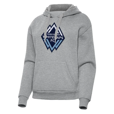 Women's Antigua Heather Gray Vancouver Whitecaps FC Victory Pullover Hoodie