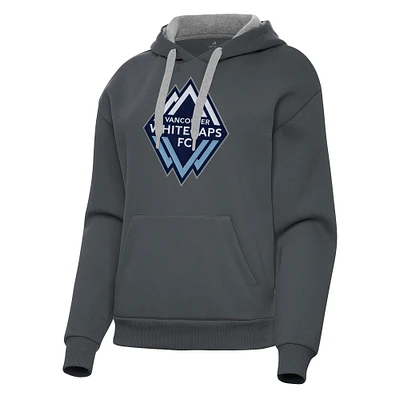 Women's Antigua Charcoal Vancouver Whitecaps FC Victory Pullover Hoodie