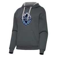 Women's Antigua Charcoal Vancouver Whitecaps FC Victory Pullover Hoodie