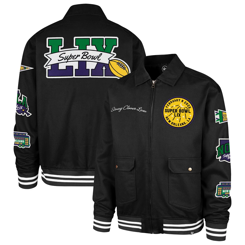 Unisex Stoney Clover Lane x '47 Black Super Bowl LIX Showstopper Homestead Full-Zip Jacket