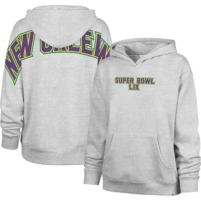 Women's '47 x Stoney Clover Heather Gray Super Bowl LIX Hype Up Pullover Hoodie