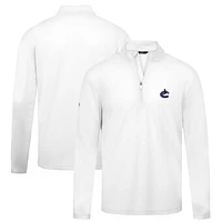 Men's Levelwear White Vancouver Canucks Heron Insignia Core Quarter-Zip Jacket