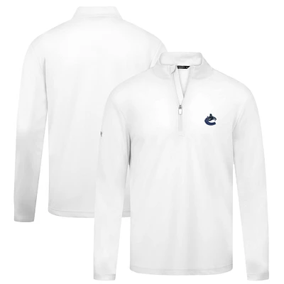 Men's Levelwear White Vancouver Canucks Heron Insignia Core Quarter-Zip Jacket