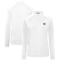 Women's Levelwear White Anaheim Ducks Amethyst Insignia Core Quarter-Zip Jacket
