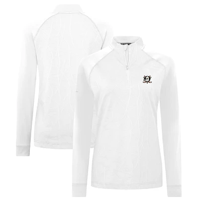 Women's Levelwear White Anaheim Ducks Amethyst Insignia Core Quarter-Zip Jacket