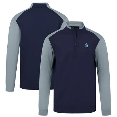 Men's Levelwear Deep Sea Blue Seattle Kraken Bayou Insignia Core Quarter-Zip Pullover Top