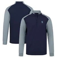 Men's Levelwear Deep Sea Blue Seattle Kraken Bayou Insignia Core Quarter-Zip Pullover Top