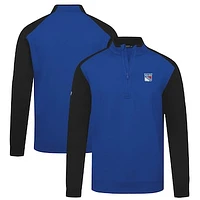 Men's Levelwear Blue New York Rangers Bayou Insignia Core Quarter-Zip Pullover Top