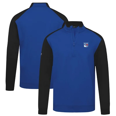 Men's Levelwear Blue New York Rangers Bayou Insignia Core Quarter-Zip Pullover Top