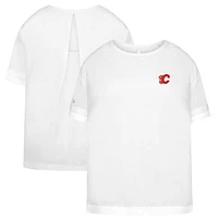 Women's Levelwear White Calgary Flames Tulip Primary Logo T-Shirt