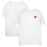 Women's Levelwear White Calgary Flames Tulip Primary Logo T-Shirt